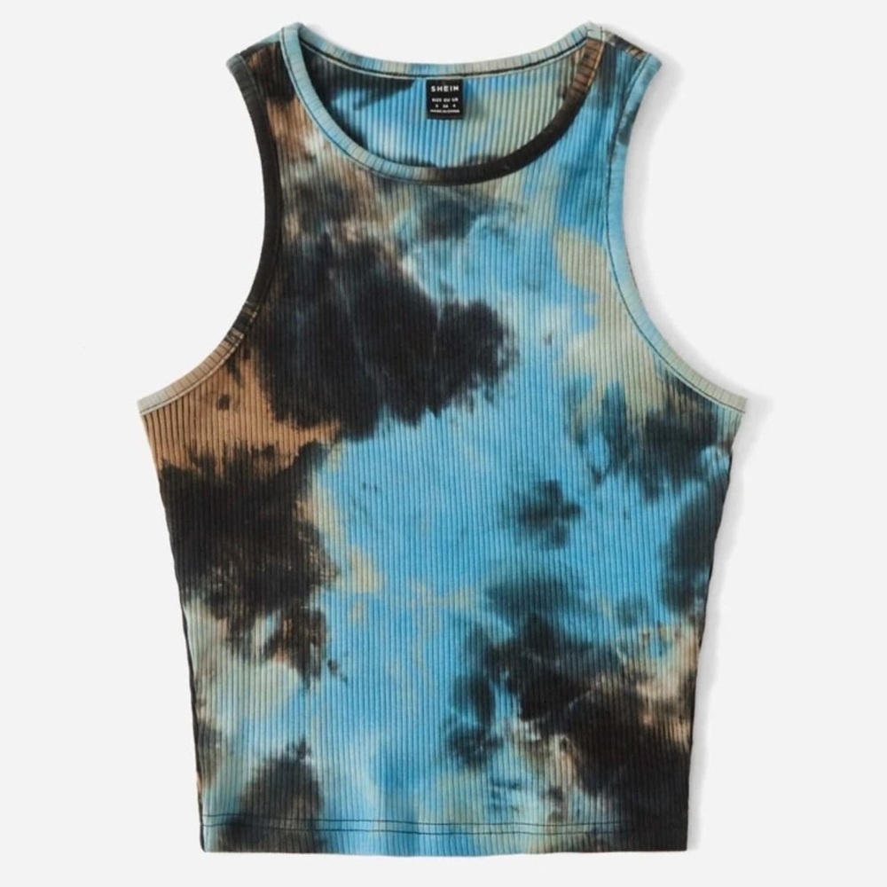 Rib Knit Tie Dye Tank Top